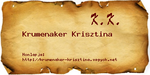 Krumenaker Krisztina névjegykártya