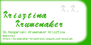 krisztina krumenaker business card